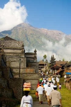 incredible view of mount agung on the background